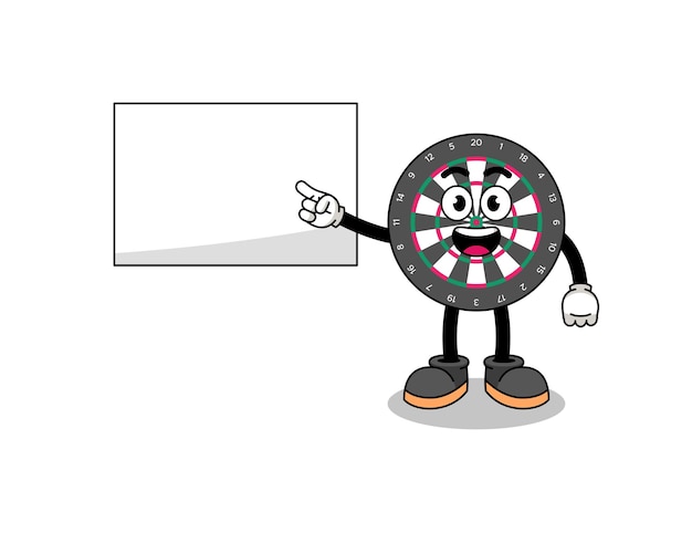 Vector dart board illustration doing a presentation