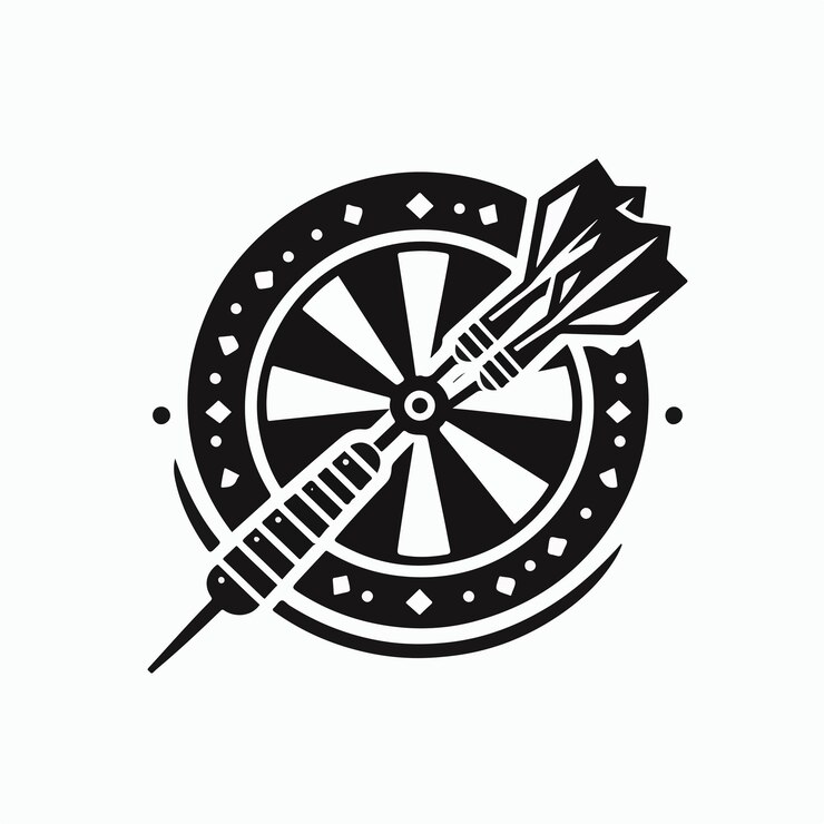 Vector dart game logo illustration