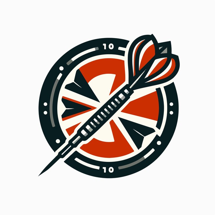 Vector dart game logo illustration