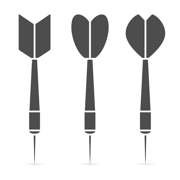 Dart icon set. Collection of realistic darts. Vector illustration.