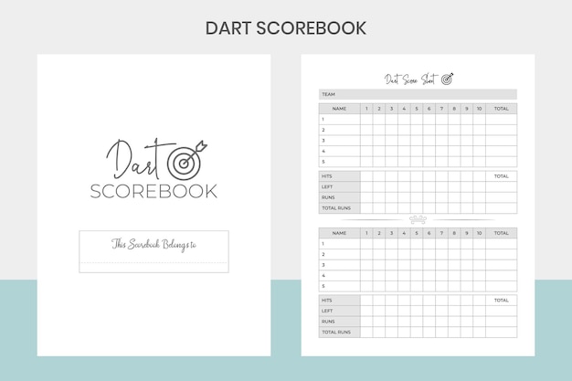 dart scorebook kdp interior