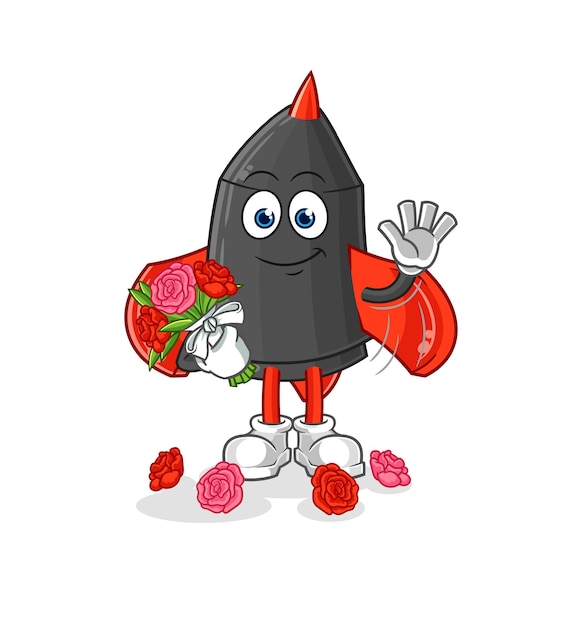 Vector dart with bouquet mascot cartoon vector