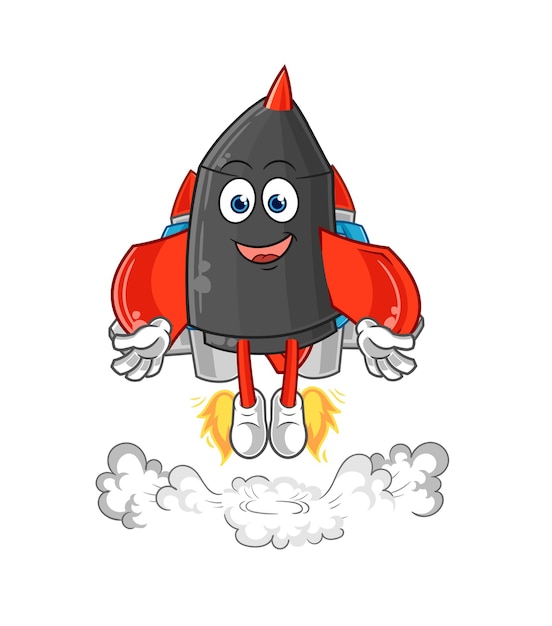 Dart with jetpack mascot cartoon vector