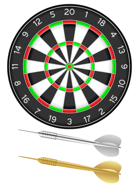 Vector dartboard and darts