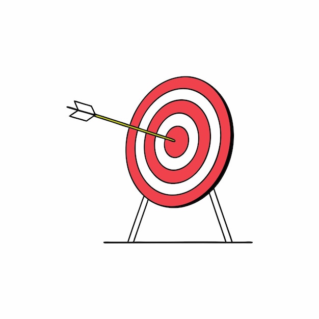 a dartboard with a arrow on it and a drawing of a dartboard