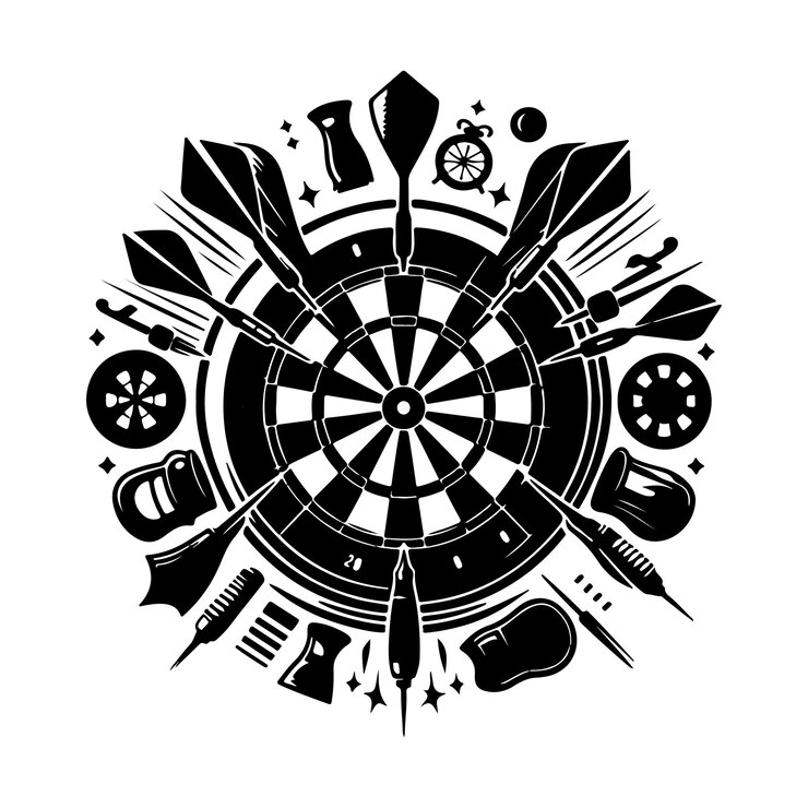 Vector ダートスポーツ ベクトルデザイン 射撃スポーツ シルエットイラスト