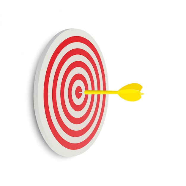 Vector darts target. success business concept. creative idea 3d illustration isolated