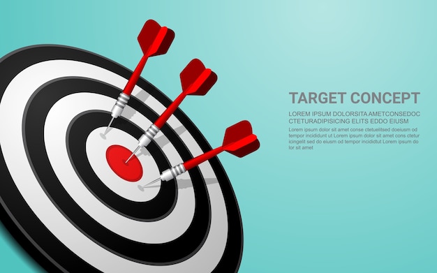 Darts target vector success business solutions concept.