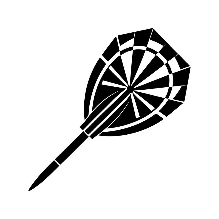 Vector darts vector art silhouette logo icon design black and white
