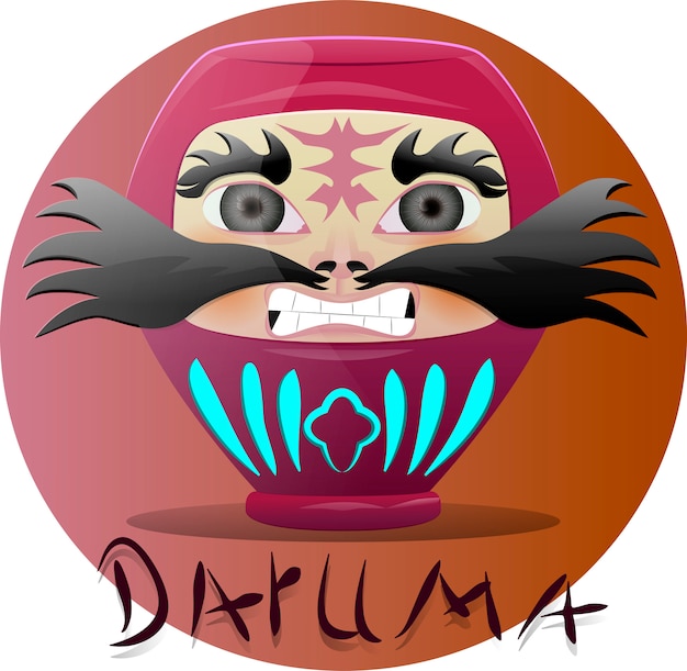 Vector daruma japan doll