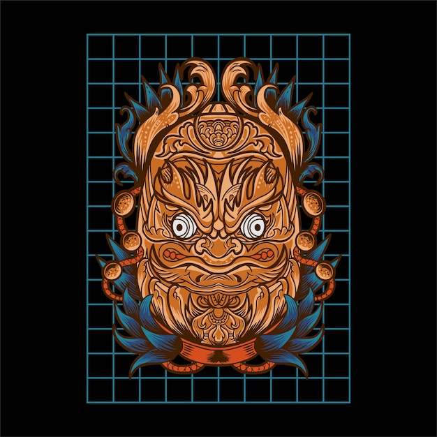 Daruma Japan Japanese Vector Art Illustration