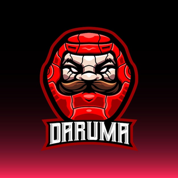 Vettore daruma mascotte e logo sportivo