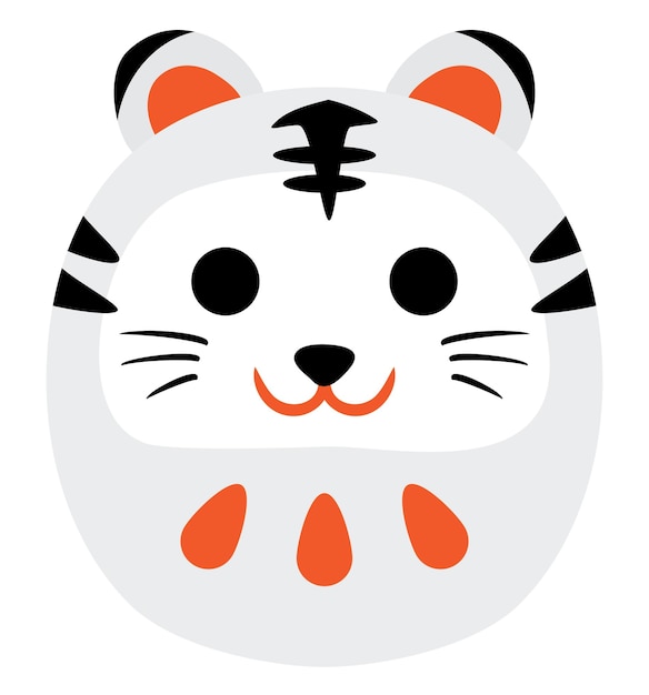 Daruma-pop van het jaar van de tijger van de nieuwjaarsvakantie