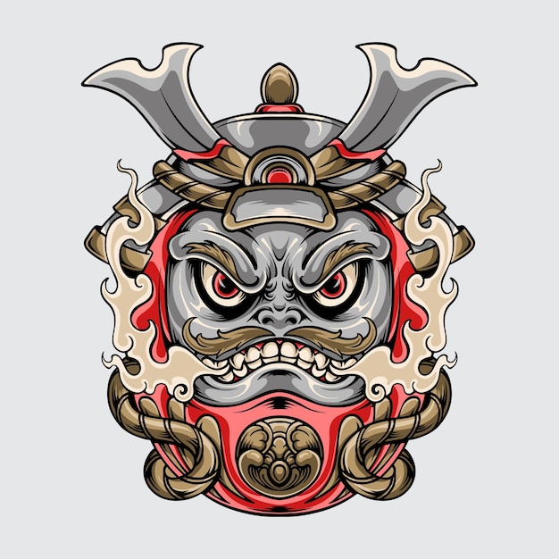 Daruma samurai arte vettoriale