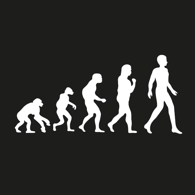 Вектор Дарвиновская эволюция человека