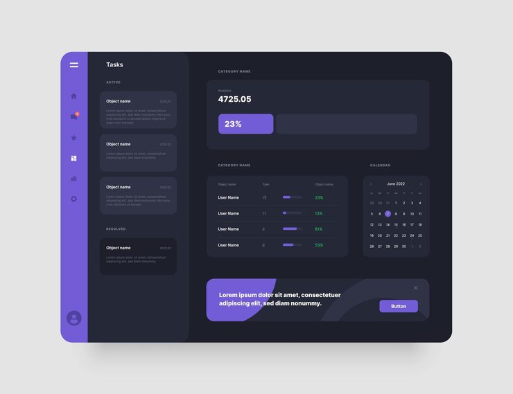 Vector dashboard design app interface with ui and ux elements use design for web application desktop app or