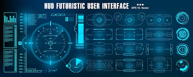 Dashboard display virtual reality technology screen HUD futuristic blue user interface