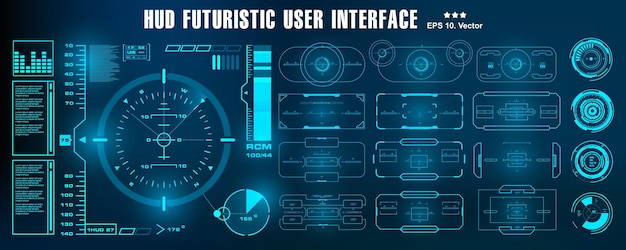 Dashboard display virtual reality technology screen hud futuristic blue user interface