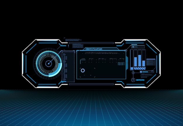 Vector dashboard display virtual reality technology screen