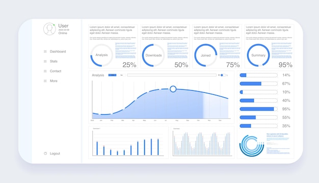 Dashboard, geweldig ontwerp voor elk sitedoel. Zakelijke infographic sjabloon.