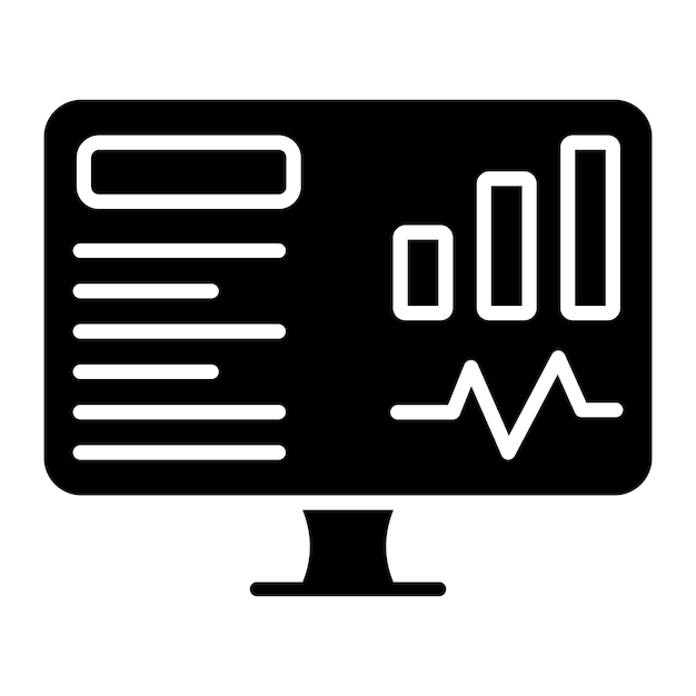 Dashboard Glyph Solid Black Illustration