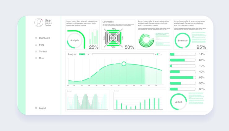 Vector dashboard, great design for any site purposes. business infographic template.