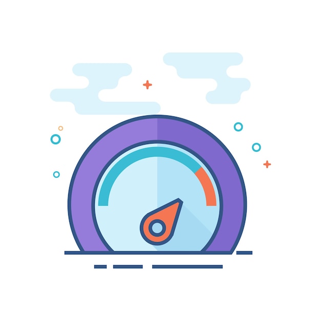 Vector dashboard icon flat color style vector illustration