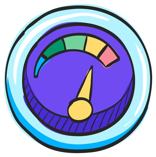 Vector dashboard icon in hand drawn color vector illustration