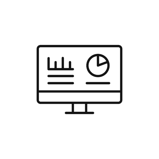 Dashboard icoon set real time data monitor vector symbool analytics presentatie teken kpi icoon prestatie optimalisatie admin statistieken paneel scherm symbool in zwart gevuld en omschreven stijl