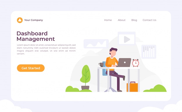 Vector dashboard management landing page