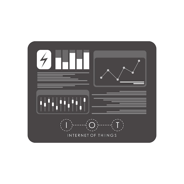 Vector dashboard met internet van dingen data iot concept vector illustratie