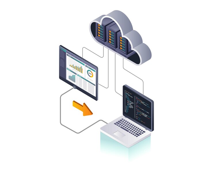Vector dashboard for professional data analysis of cloud server databases