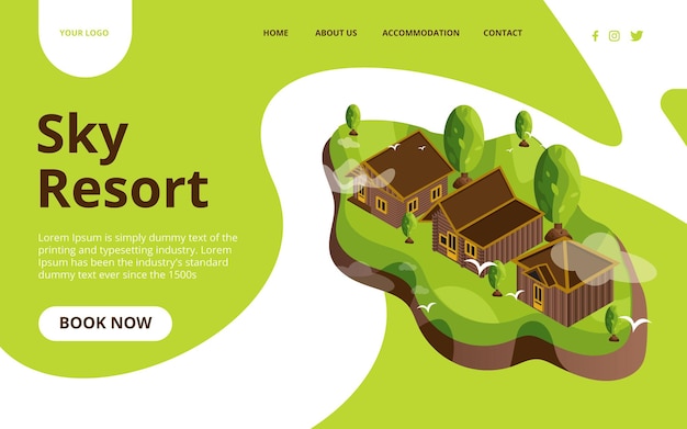 Vector dashboard resort interactieve website