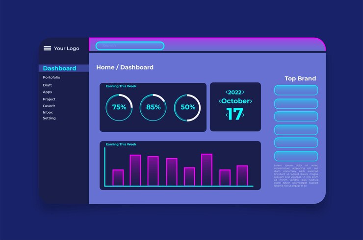 Vector dashboard user panel template
