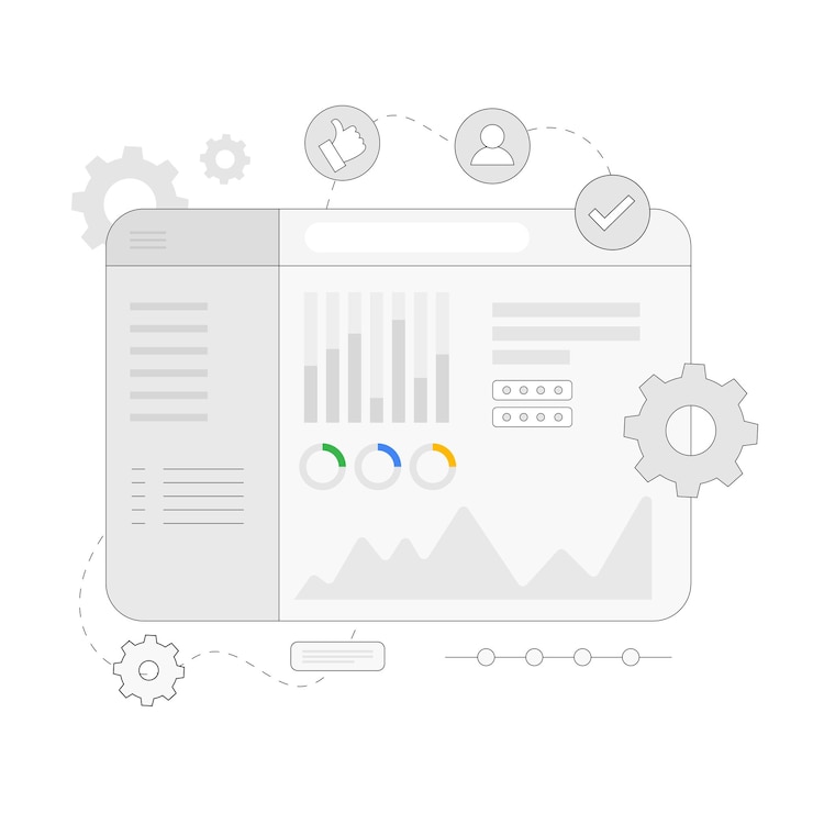 Vector dashboard web illustration line icons