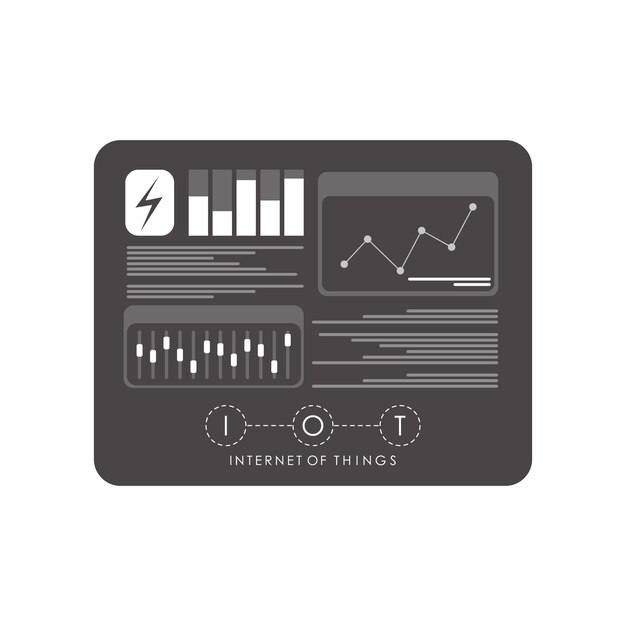 Vector dashboard with internet of things data iot concept vector illustration