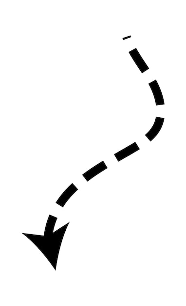 Dashed arrow set vector doodle dot line dunne wijzer pijlen