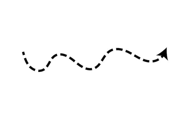 dashed arrow set vector doodle dot line thin pointer arrows