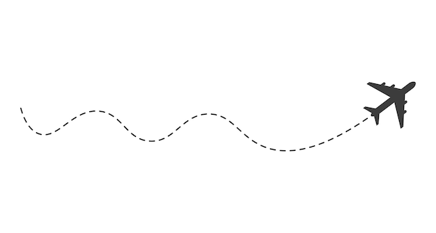 Dashed line airplane route