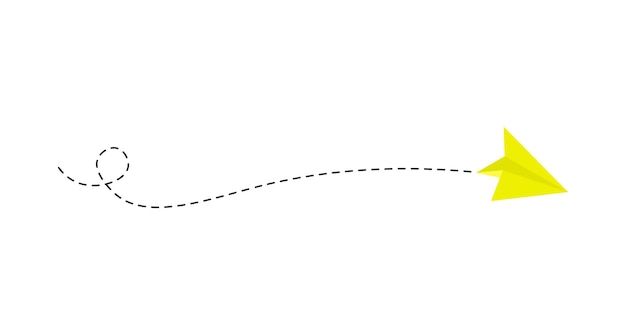 Dashed line paper airplane route