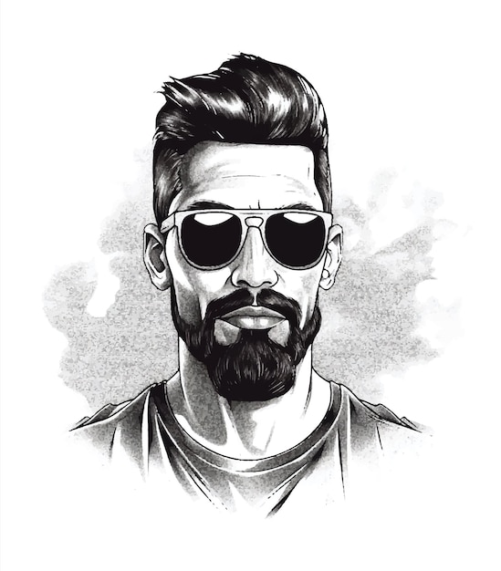 A Dashing Portrait of a Stylish Man with a Suave Haircut WellGroomed Beard and Sharp Mustache