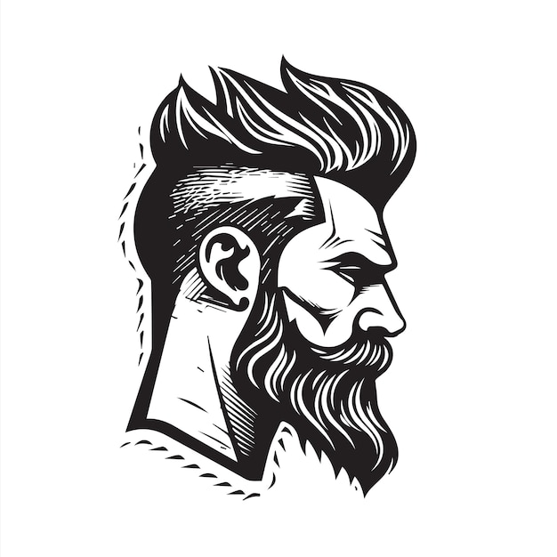 Лихой портрет стильного мужчины с учтивой стрижкой Ухоженная борода и острые усы