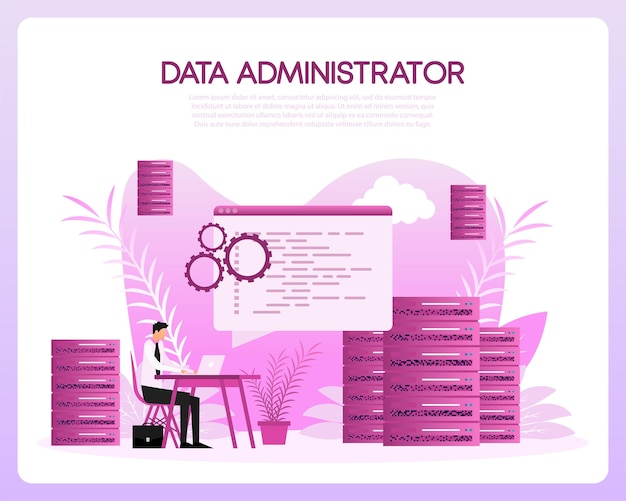 Data administrator people great design for any purposes Finance isometric File management