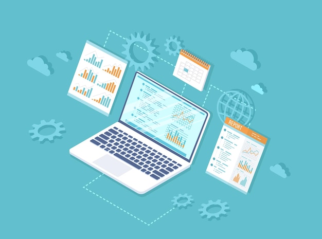 Data-analyse Analytics statistieken audit onderzoeksrapport Web- en mobiele service Financieel rep