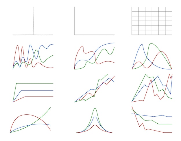 Data-analyse diagram diagram vector eenvoudige dood lines zwart Vector grafieken voor het bedrijfsleven