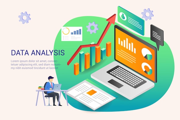 Data-analyse en business intelligence illustratie