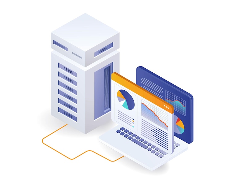 Vector data-analyse van cloudserverhosting