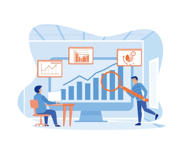 Data-analyse voor bedrijfsfinanciële investeringsconcept met een team van zakenmensen