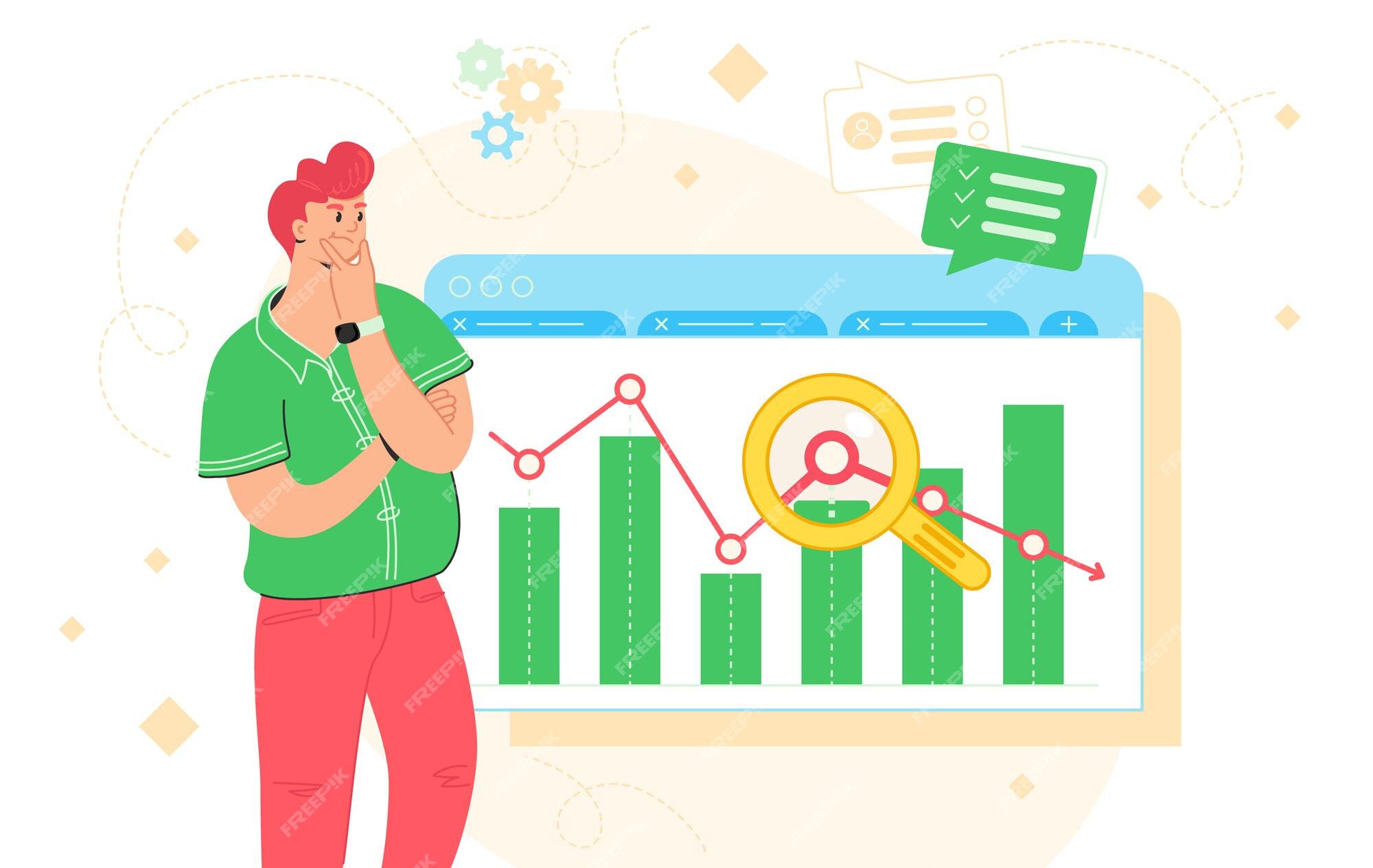 People Analysing Stats and Data in Visual Form Stock Vector - Illustration  of attracting, documentation: 173854319