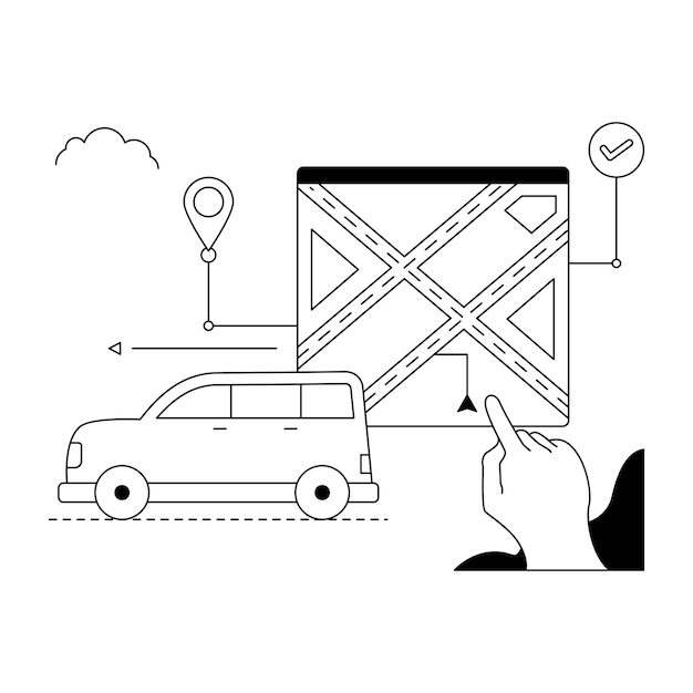 Data analysis character based line illustration